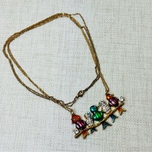 Vintage Gold Tone Bird Necklace Signed A&Angel